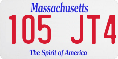 MA license plate 105JT4