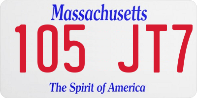 MA license plate 105JT7