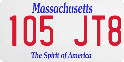 MA license plate 105JT8