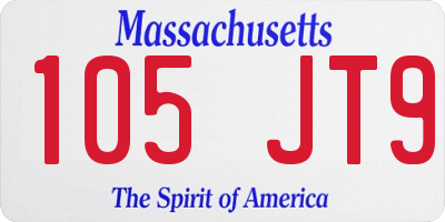 MA license plate 105JT9