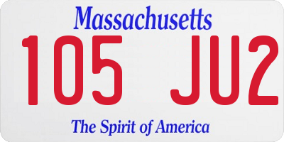 MA license plate 105JU2
