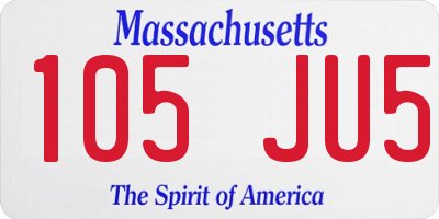 MA license plate 105JU5