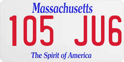 MA license plate 105JU6