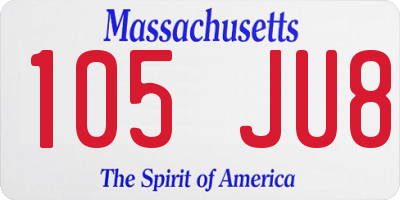 MA license plate 105JU8