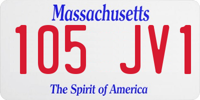 MA license plate 105JV1