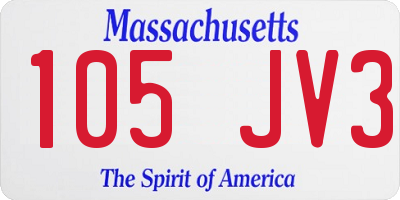 MA license plate 105JV3