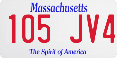 MA license plate 105JV4