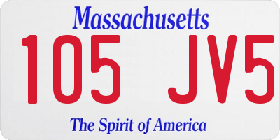MA license plate 105JV5