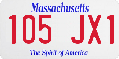 MA license plate 105JX1