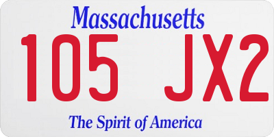 MA license plate 105JX2