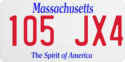 MA license plate 105JX4