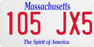 MA license plate 105JX5
