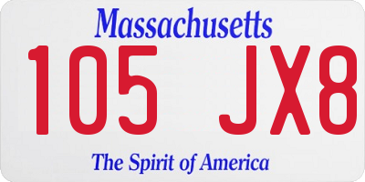 MA license plate 105JX8