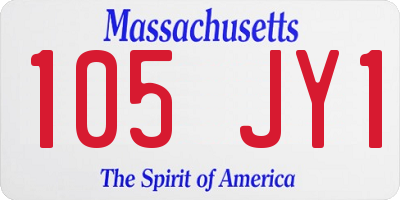 MA license plate 105JY1