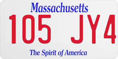 MA license plate 105JY4