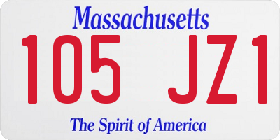 MA license plate 105JZ1