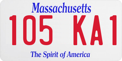 MA license plate 105KA1