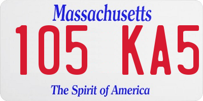 MA license plate 105KA5