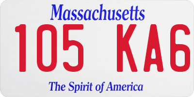 MA license plate 105KA6