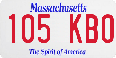 MA license plate 105KB0