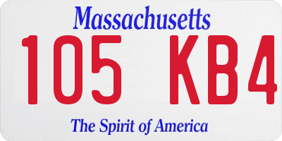 MA license plate 105KB4