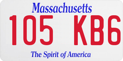 MA license plate 105KB6