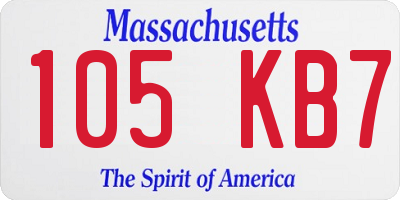 MA license plate 105KB7