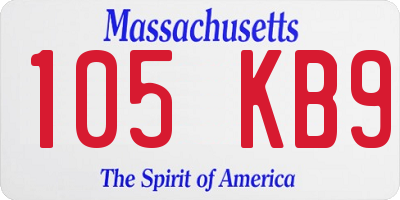 MA license plate 105KB9