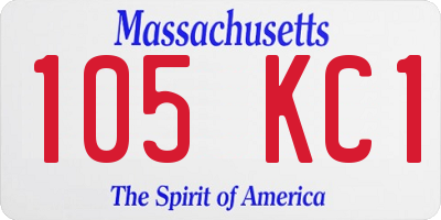 MA license plate 105KC1