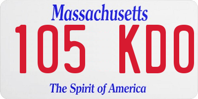 MA license plate 105KD0