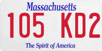 MA license plate 105KD2