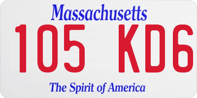MA license plate 105KD6