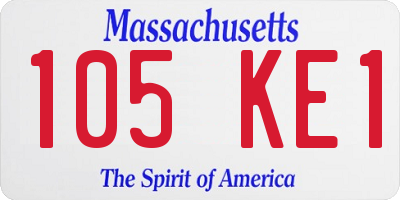 MA license plate 105KE1