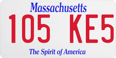 MA license plate 105KE5