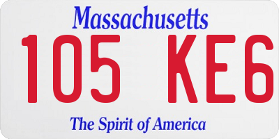 MA license plate 105KE6