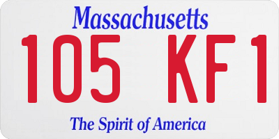 MA license plate 105KF1