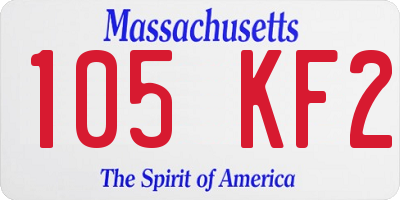 MA license plate 105KF2