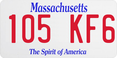 MA license plate 105KF6