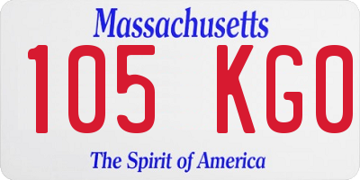 MA license plate 105KG0