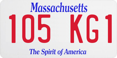 MA license plate 105KG1