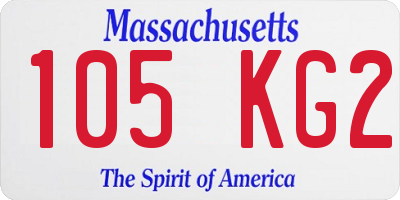 MA license plate 105KG2