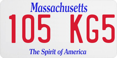 MA license plate 105KG5