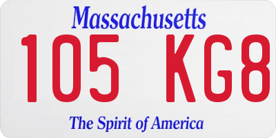 MA license plate 105KG8