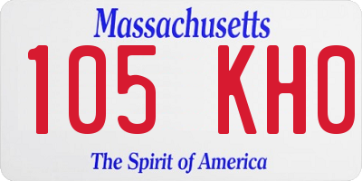 MA license plate 105KH0