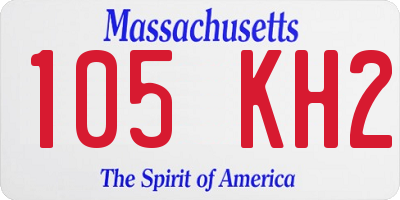 MA license plate 105KH2