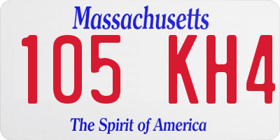 MA license plate 105KH4