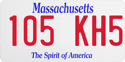 MA license plate 105KH5