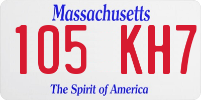 MA license plate 105KH7