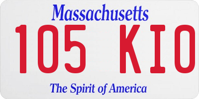 MA license plate 105KI0