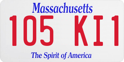 MA license plate 105KI1